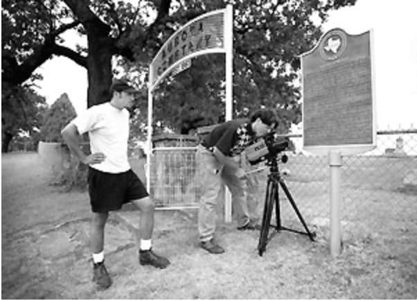 University of North Texas students at the Aurora Cemetery